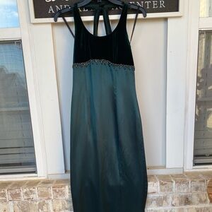 Vintage 90s Roberta Velvet & Satin Beaded Evening Gown!